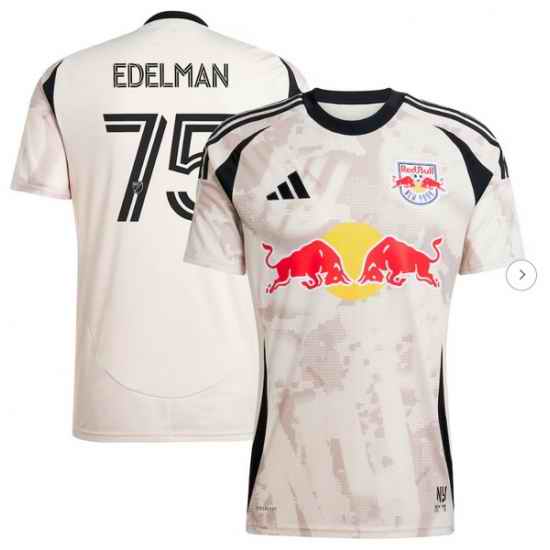 Men New York Red Bulls Daniel Edelman adidas Tan 2025 Stone Kit Replica Player Jersey